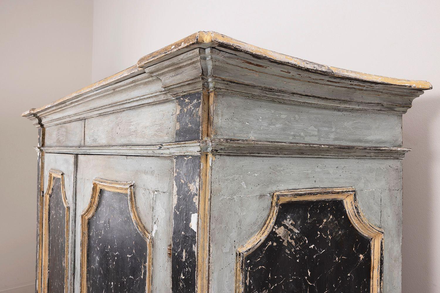 18th C. Italian Baroque Style Painted Armoire Cabinet 1