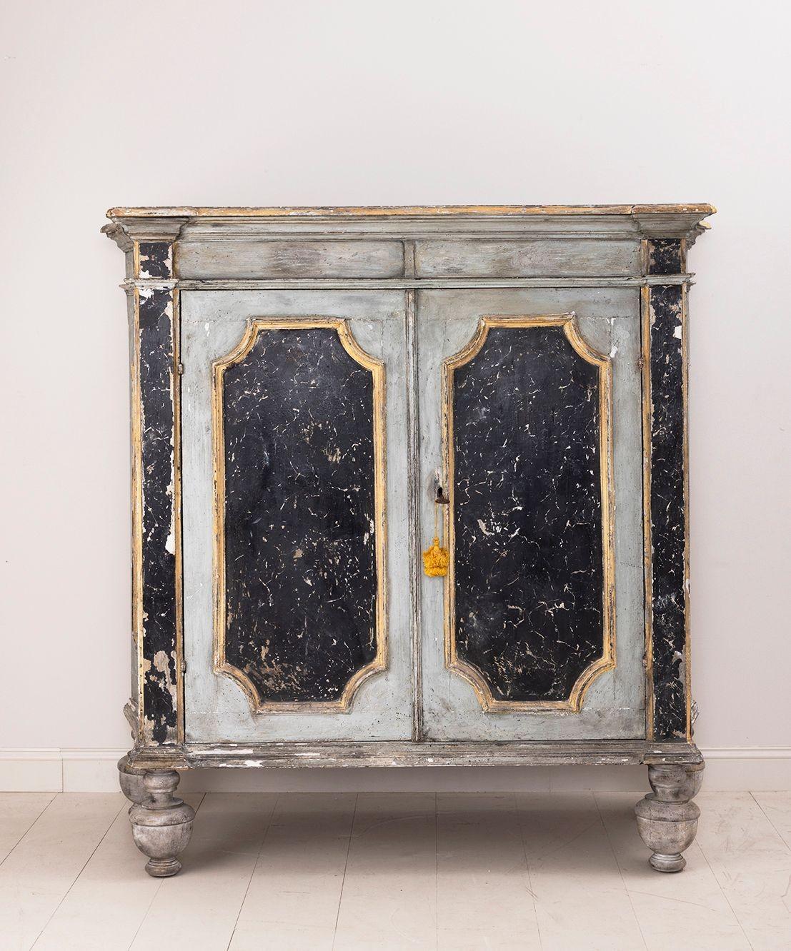 18th C. Italian Baroque Style Painted Armoire Cabinet 2