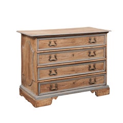 18th C. Italian Beautiful Carved Wood Chest of Four Drawers