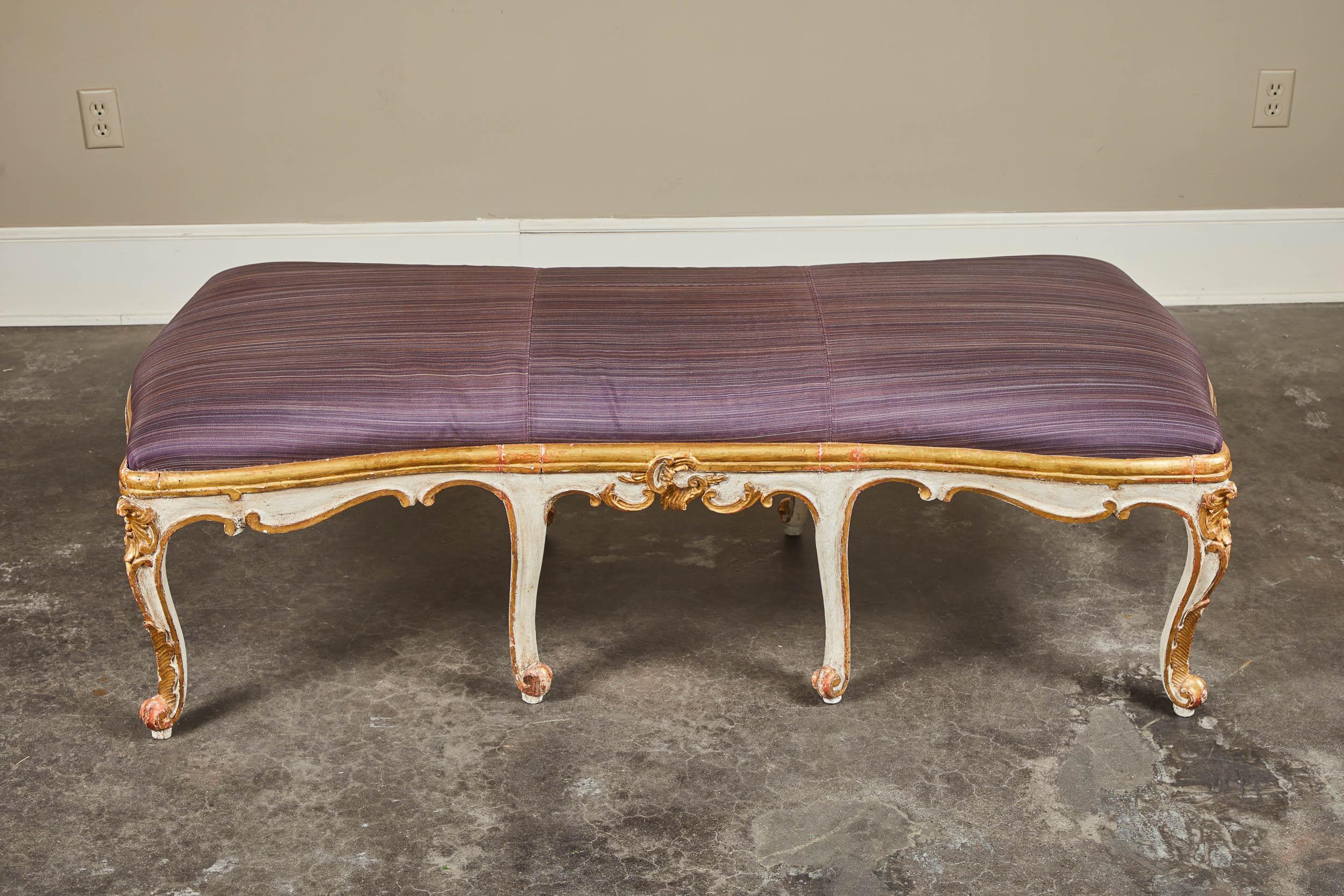 18th Century Italian Bench with Horsehair Upholstery 2