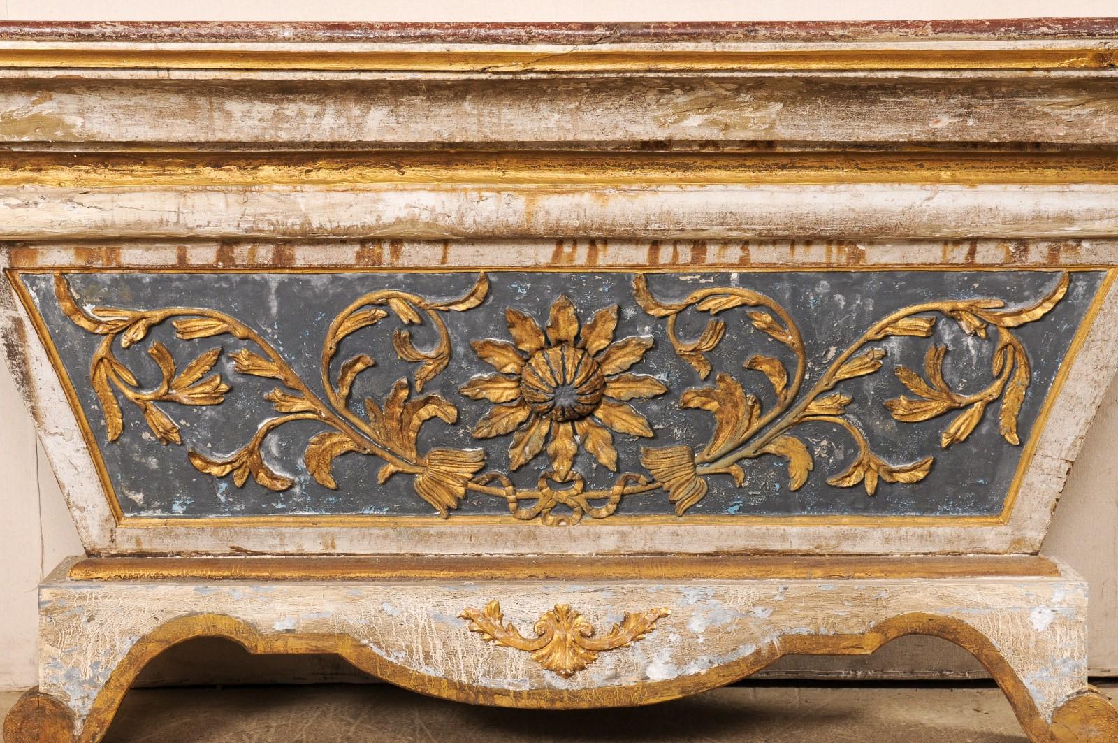 Wood 18th Century Italian Carved Altar, Now a Fabulous Wall-Mounted Console
