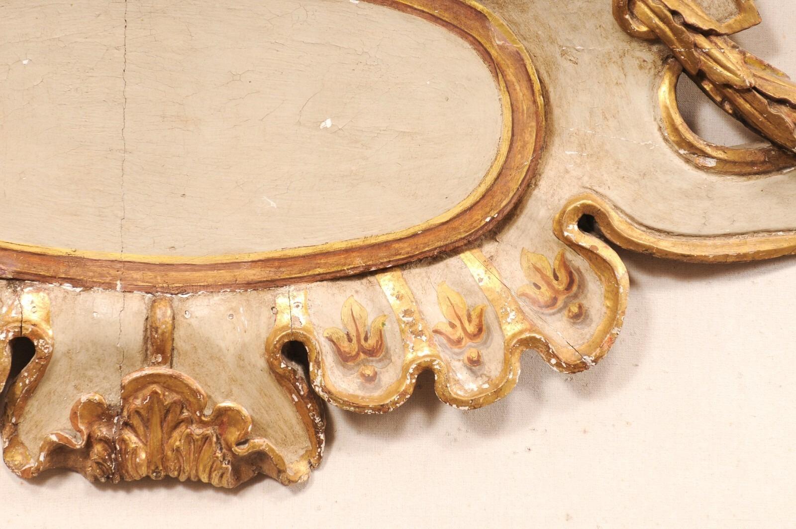 French 18th C. Italian Carved-Wood Scrolling Cartouche Wall Plaque (5.5 Ft Long) For Sale