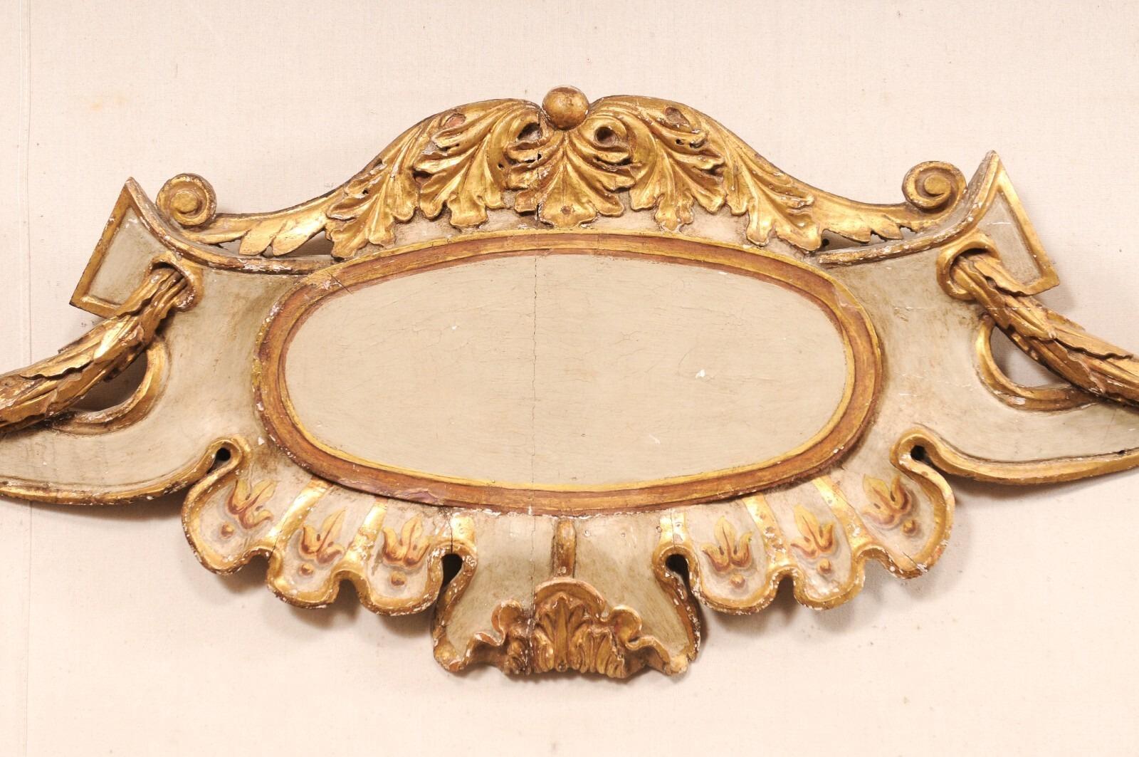 18th C. Italian Carved-Wood Scrolling Cartouche Wall Plaque (5.5 Ft Long) For Sale 2
