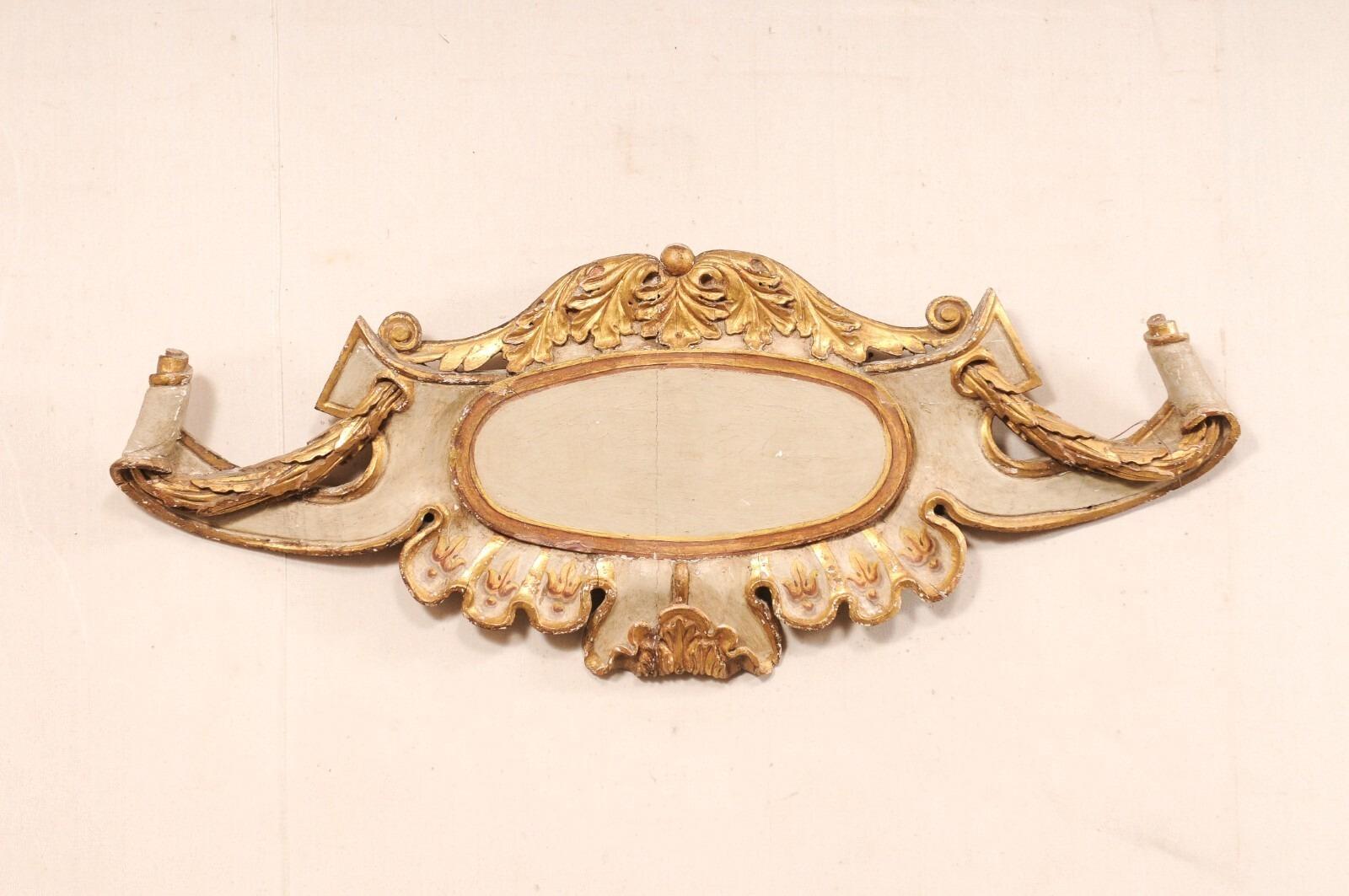 18th C. Italian Carved-Wood Scrolling Cartouche Wall Plaque (5.5 Ft Long) For Sale 4