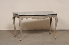 18th C. Italian Console Table w/Grey Marble Top & Nice Shapely Design