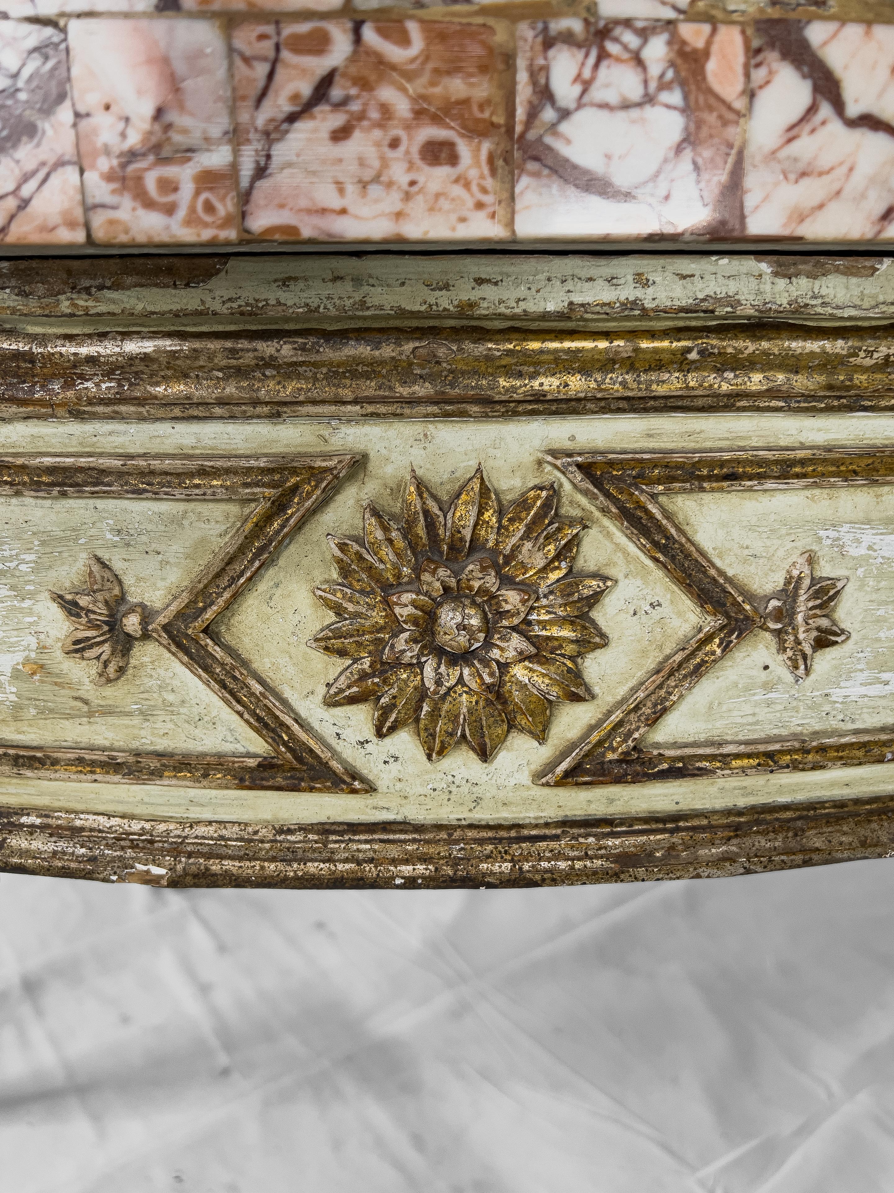 18th c. Italian Console with Marble Top For Sale 1