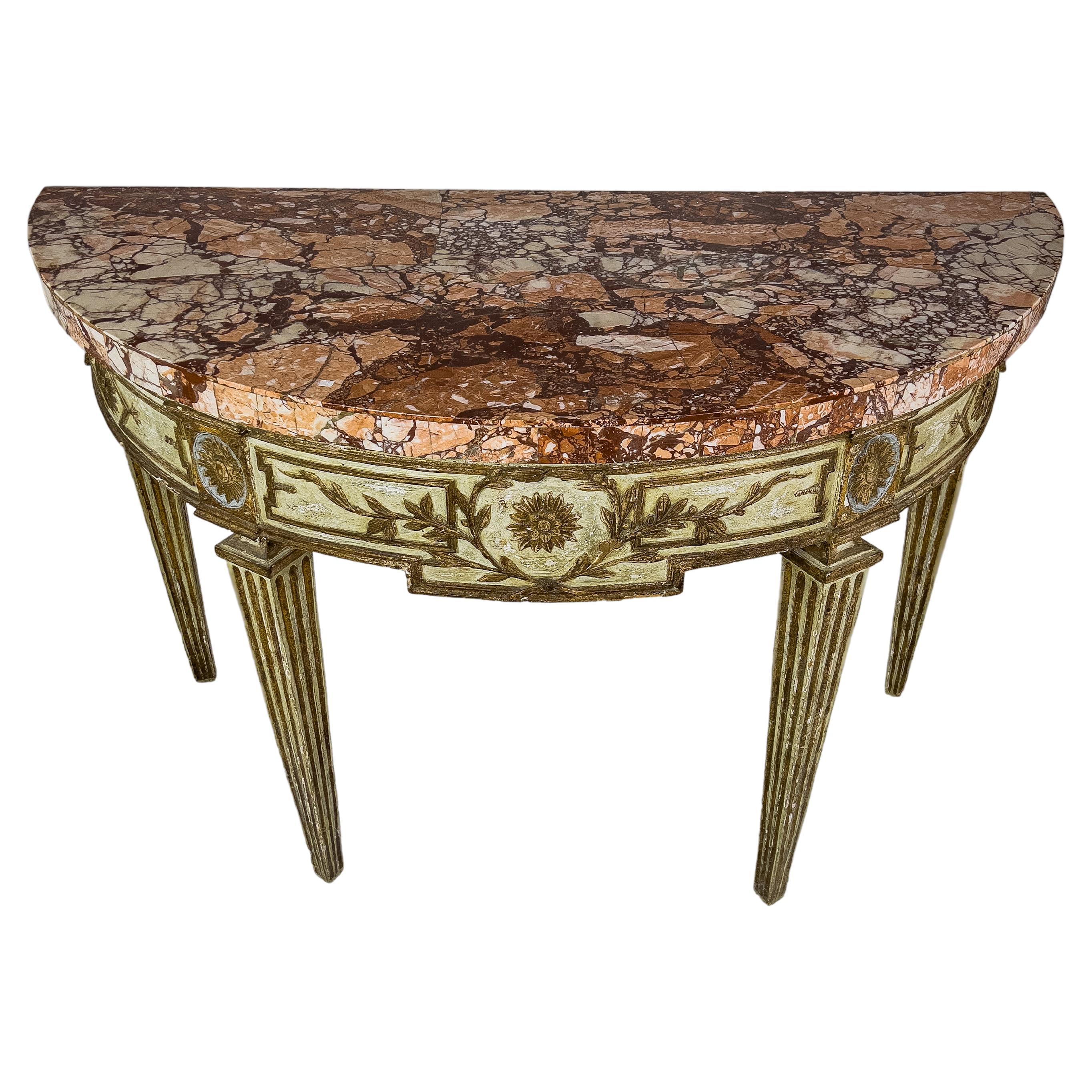 18th c. Italian Console with Marble Top For Sale