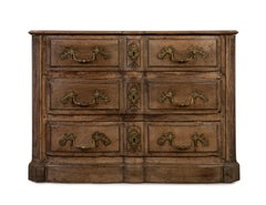 18th Century Fruitwood Bombe Commode, Decorative Escutcheons and Side Panels