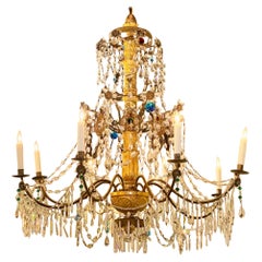 18th c. Italian Giltwood and Crystal Chandelier
