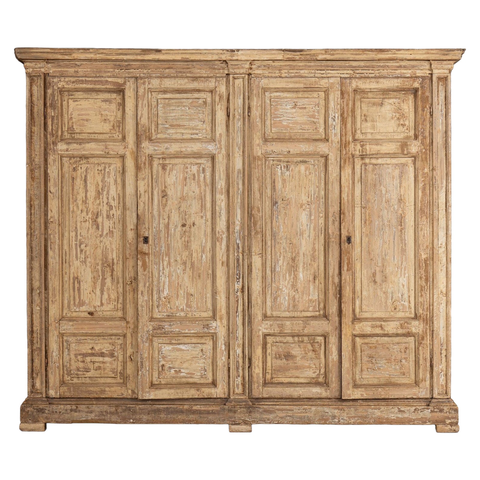 18th c. Italian Housekeeper's Cupboard / Entertainment Center in Original Paint