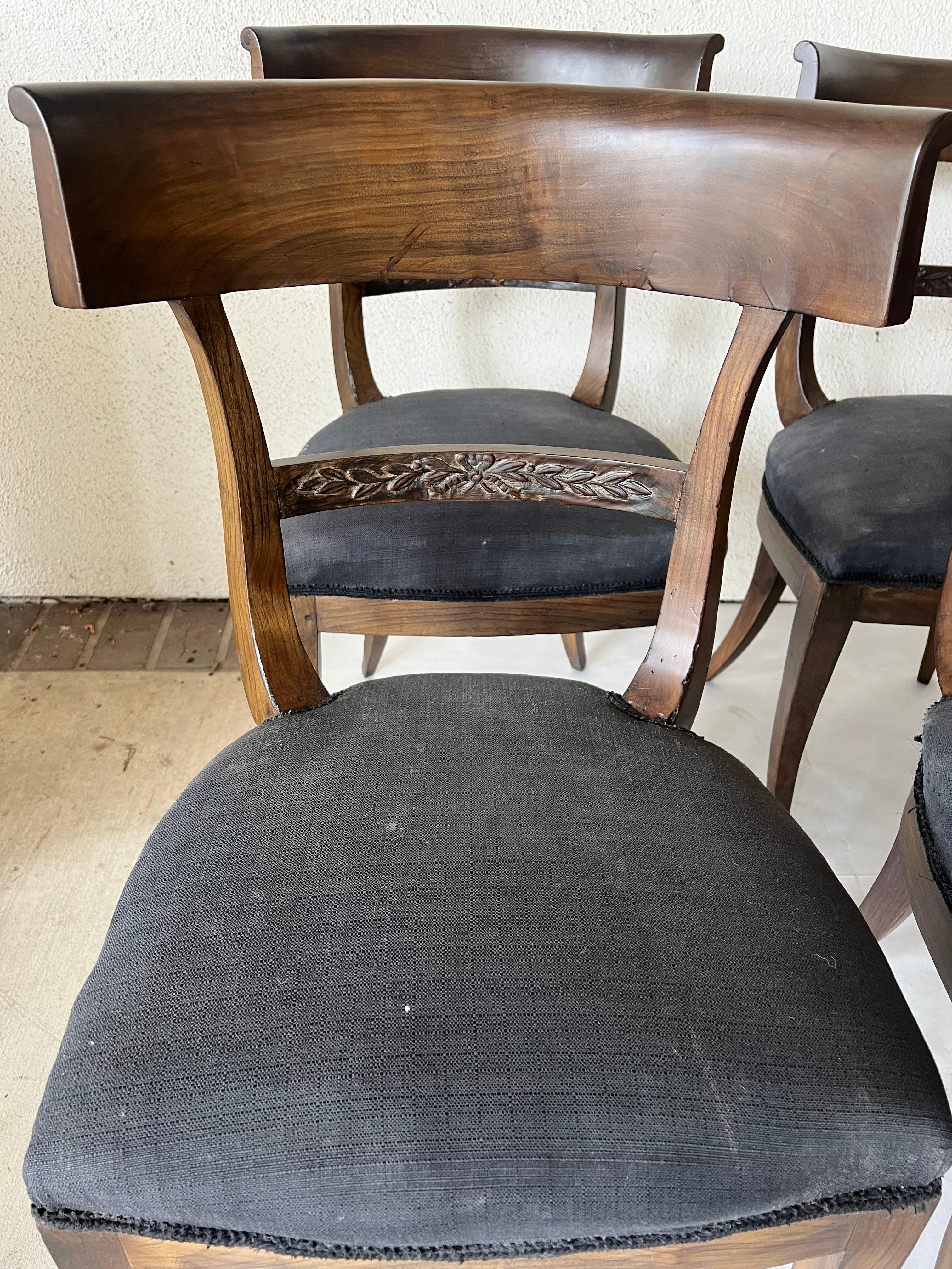 Chaises Klismos italiennes du 18ème siècle, ensemble de 10 pièces en vente 2