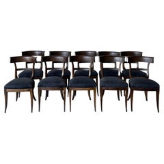 18th C Italian Klismos Chairs, Set of 10