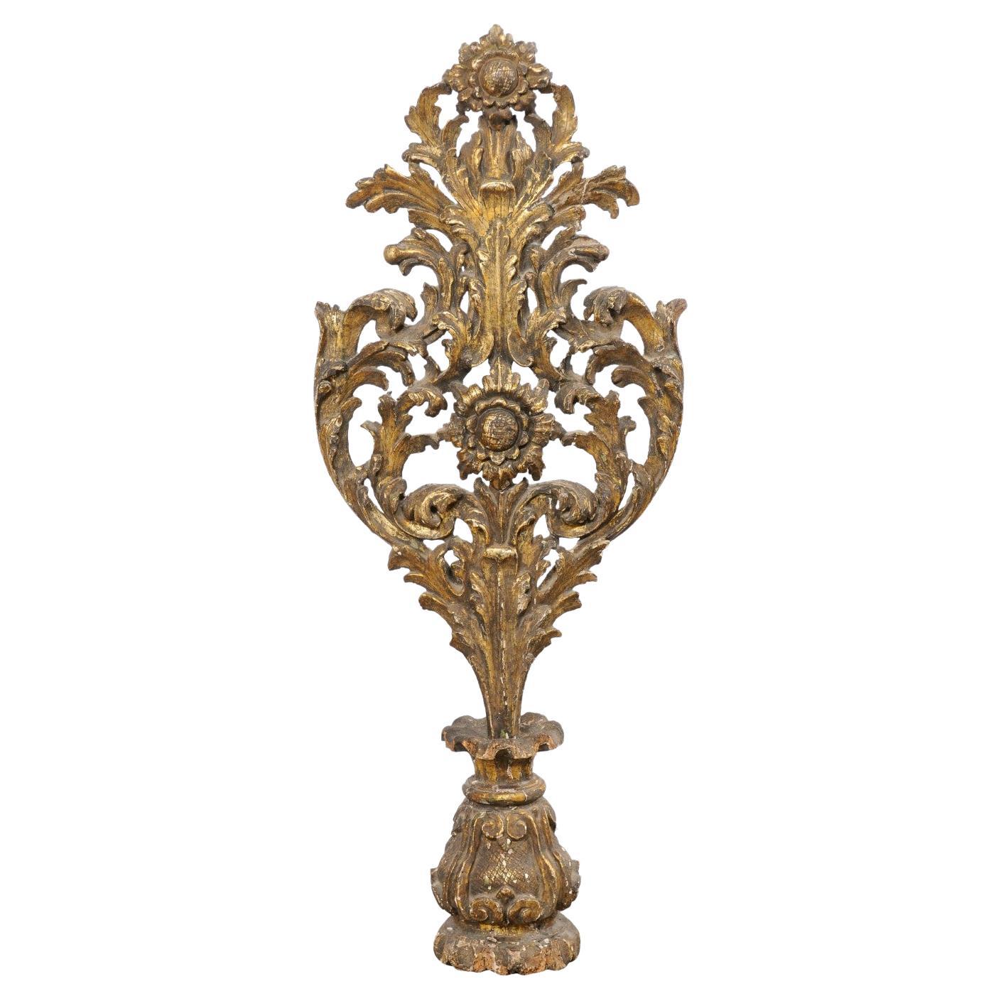 18th C. Italian Monumental Finial with its Original Finish For Sale