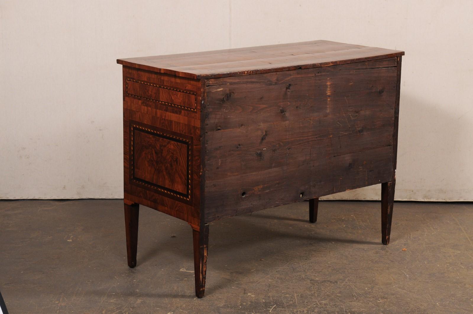 18th C. Italian Neoclassical 3-Drawer Chest w/Decorative Inlay Banding 5