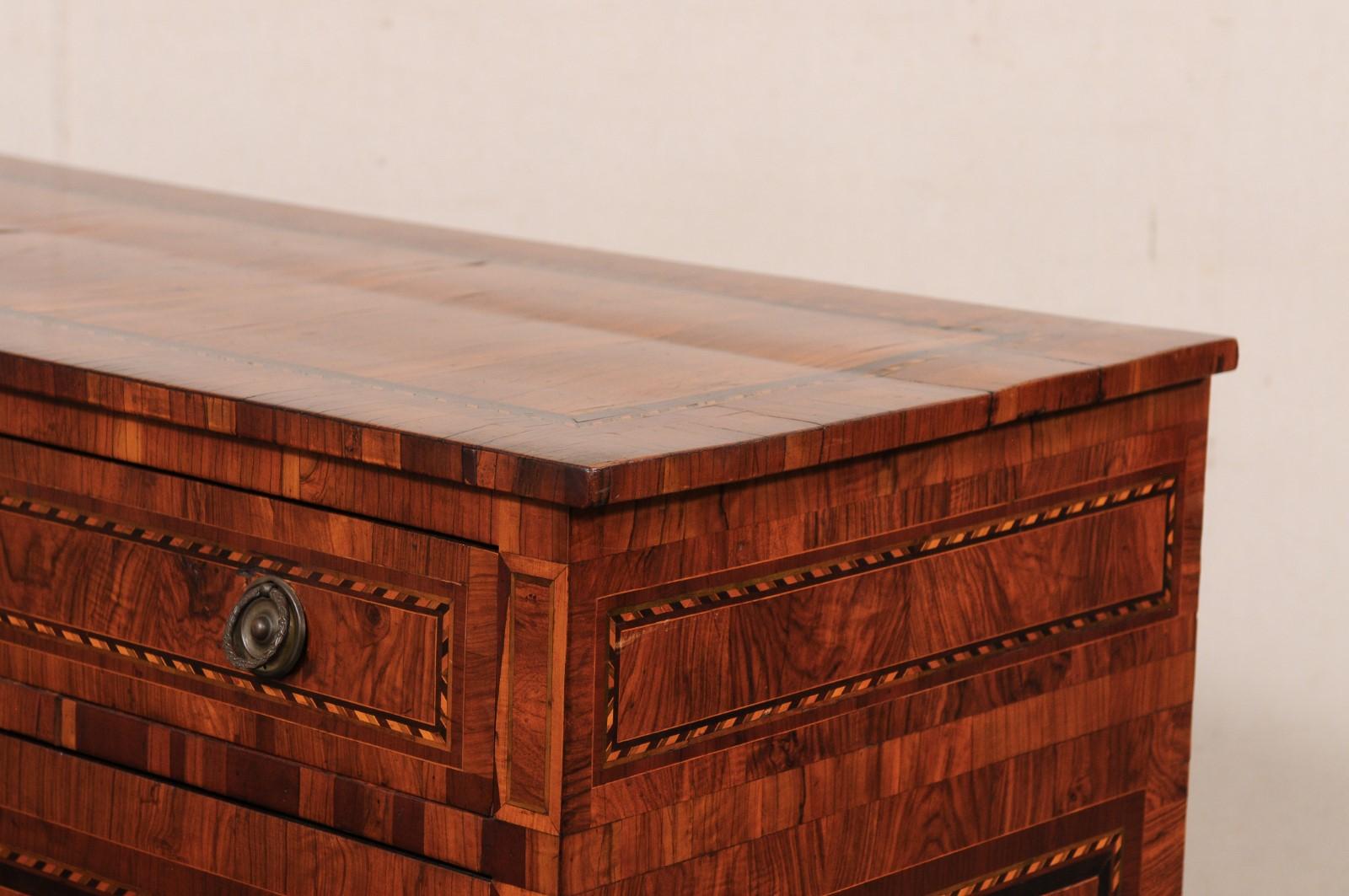 18th C. Italian Neoclassical 3-Drawer Chest w/Decorative Inlay Banding 7