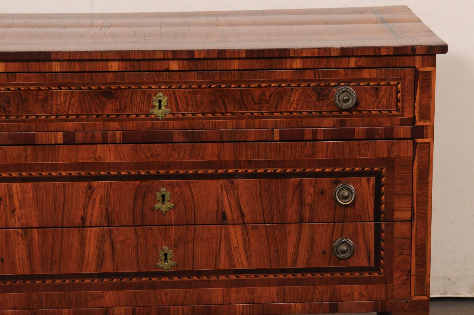 18th C. Italian Neoclassical 3-Drawer Chest w/Decorative Inlay Banding 9