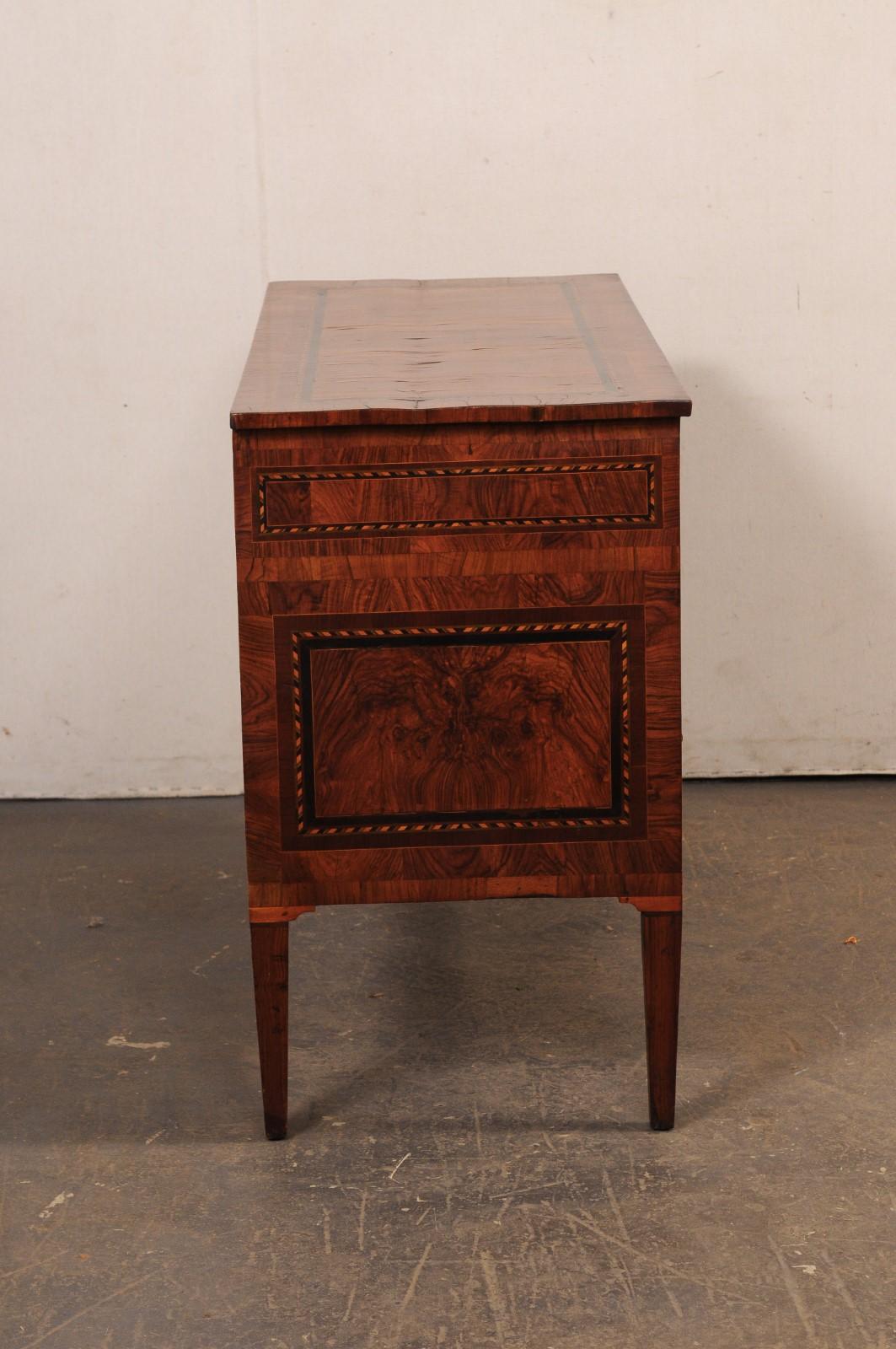 18th C. Italian Neoclassical 3-Drawer Chest w/Decorative Inlay Banding 1