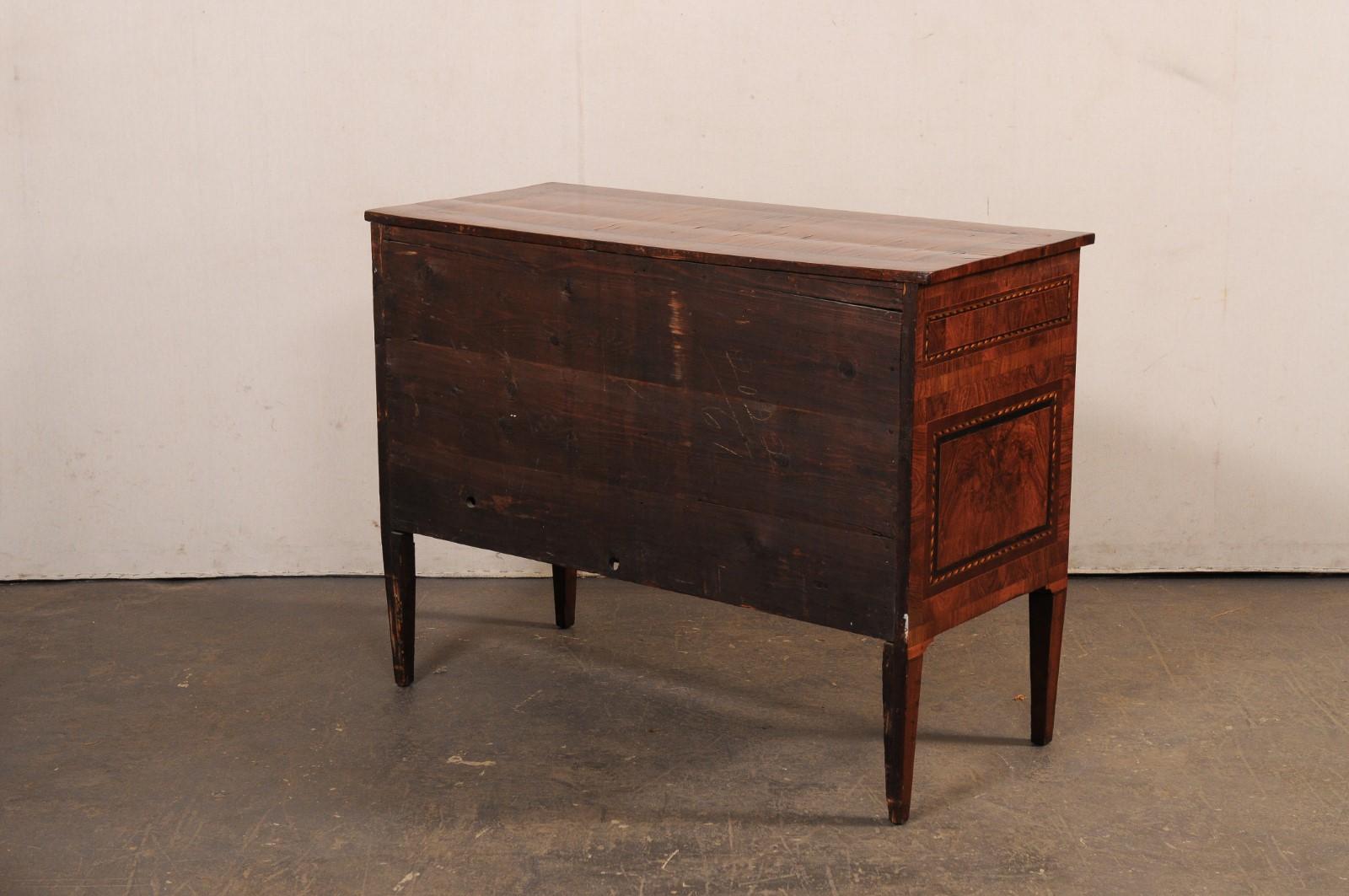18th C. Italian Neoclassical 3-Drawer Chest w/Decorative Inlay Banding 2