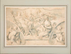 18th C Italian Old Master Drawing, Fidelle Fischetti 1732 - 1792, Naples