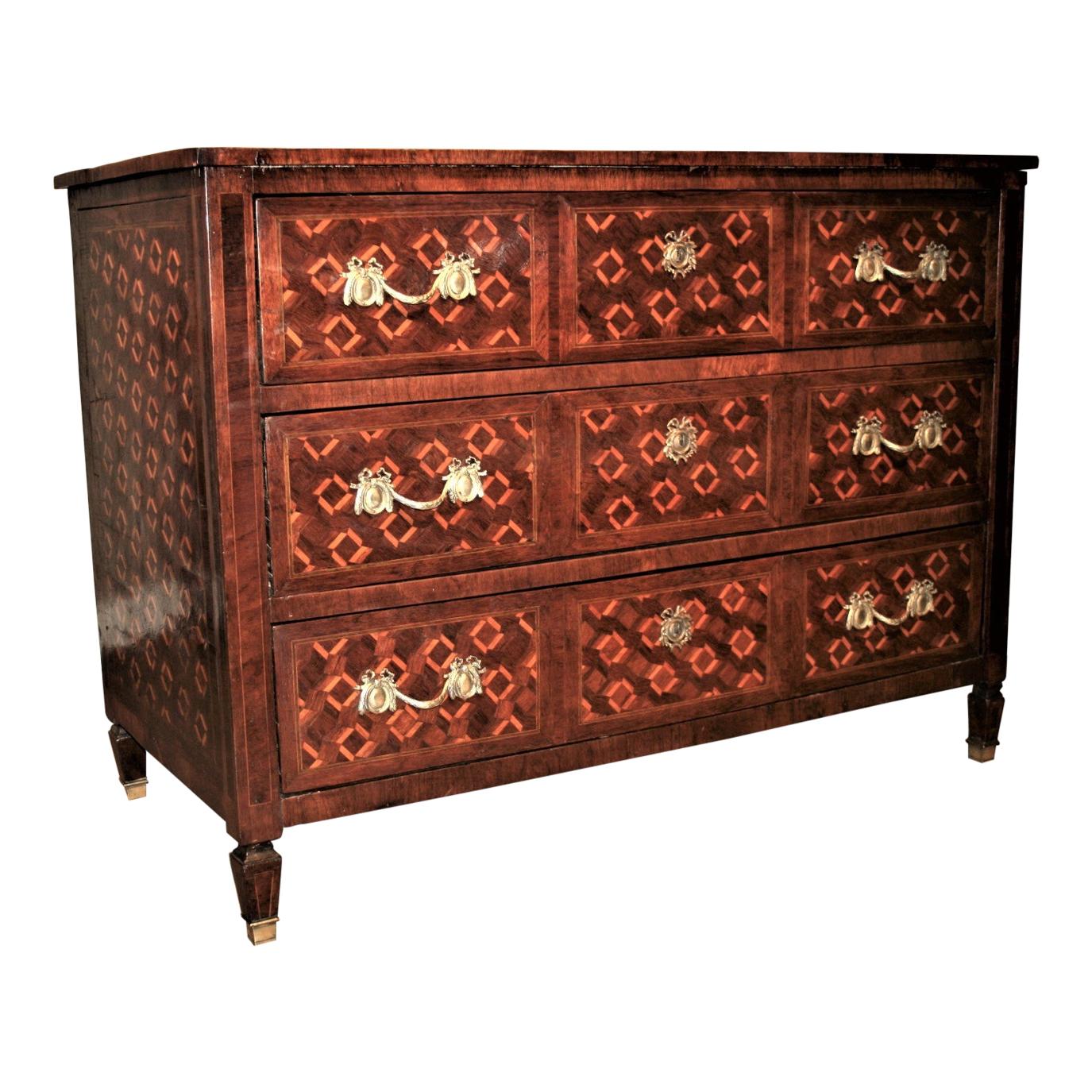 18th Century Italian Parquetry Commode