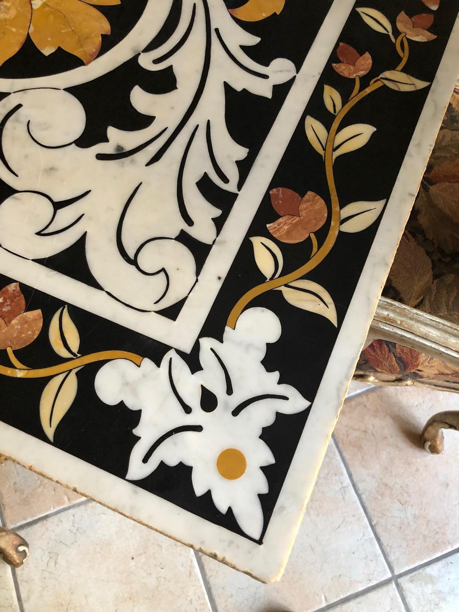 18th Century and Earlier 18th Century Italian Pietra Dura Marble-Top Table For Sale