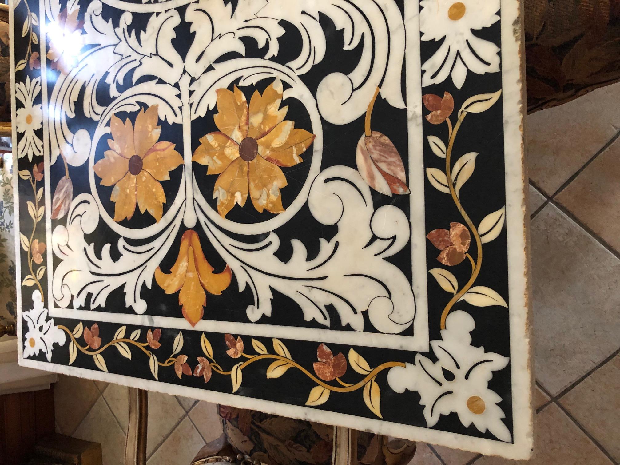 Stone 18th Century Italian Pietra Dura Marble-Top Table For Sale