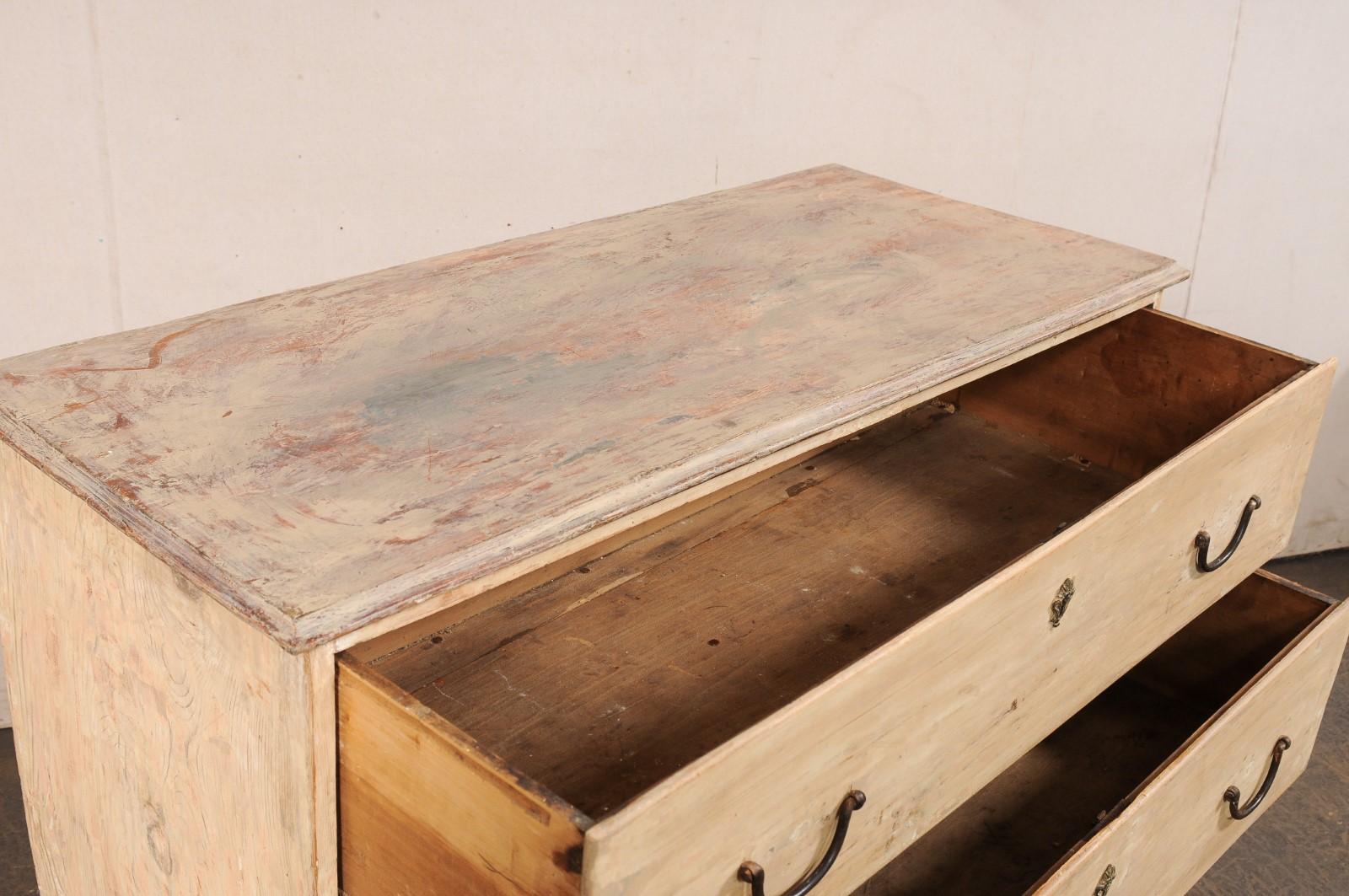 Wood 18th C. Italian Raised Cassettiera w/its Original Finish For Sale