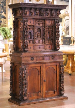 18th C. Italian Renaissance Walnut "Studiolo" Cabinet with 38 Drawers & Secrets