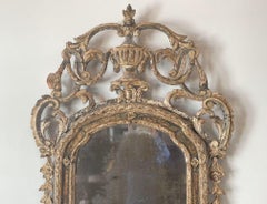 18th C Italian Rococo Paraclose Mirror with Oxidized Mercury Glass