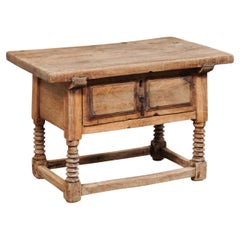 18th C. Italian Rustic Wooden Coffee Table w/Deep Drawer