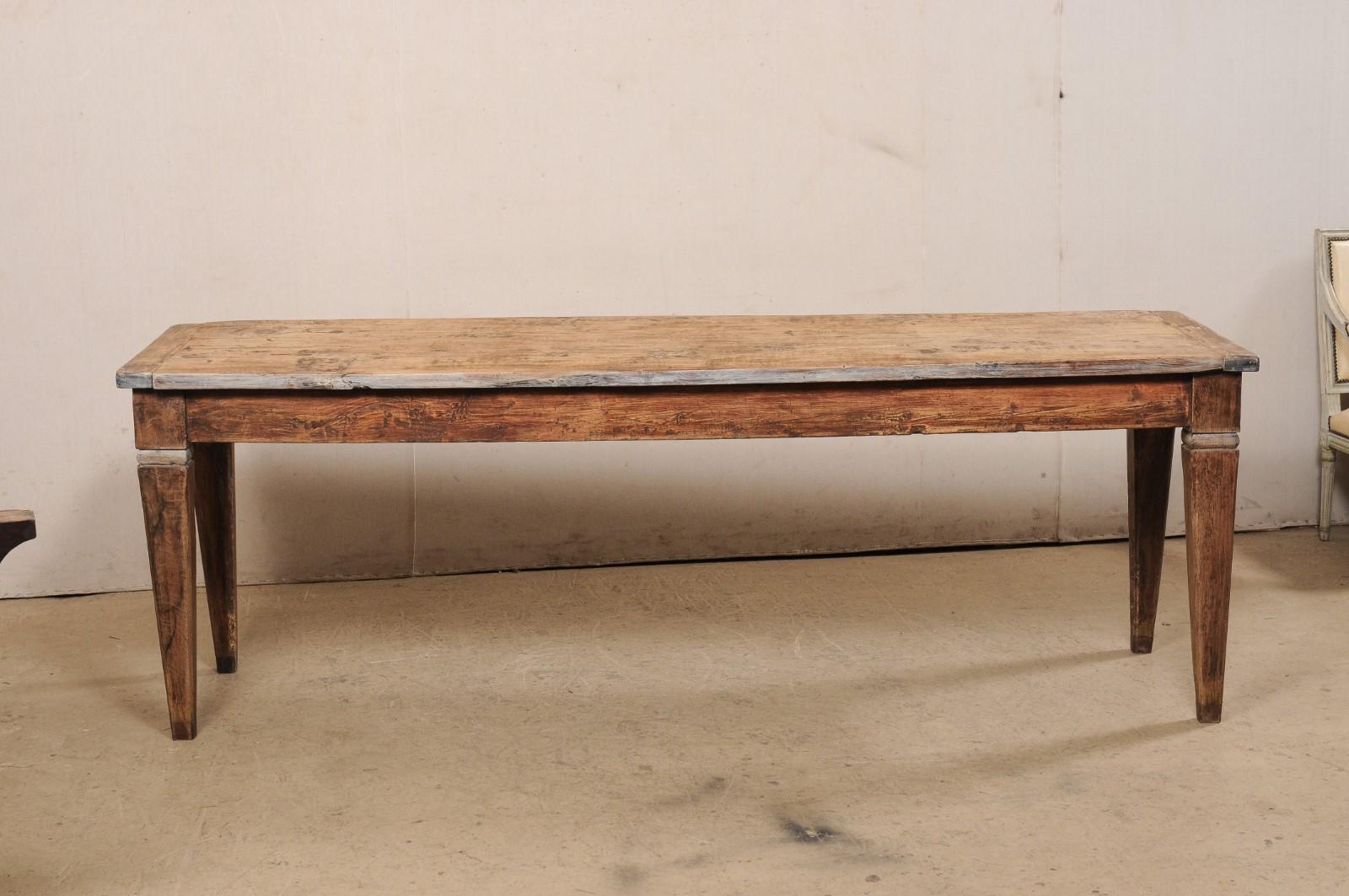 18th Century Italian Rustic Wooden Console Table 4