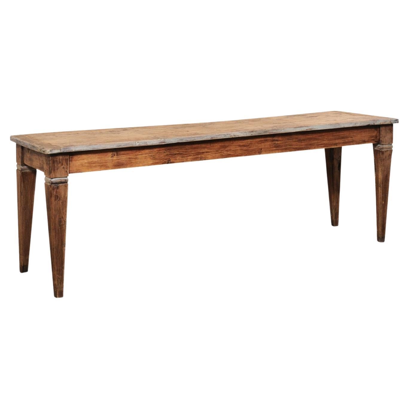 18th Century Italian Rustic Wooden Console Table