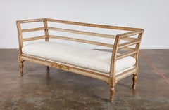 18th c. Italian Settee with Damask Cushion