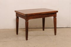 18th C. Italian Table w/Expandable Top and Flute-Carved Apron & Legs