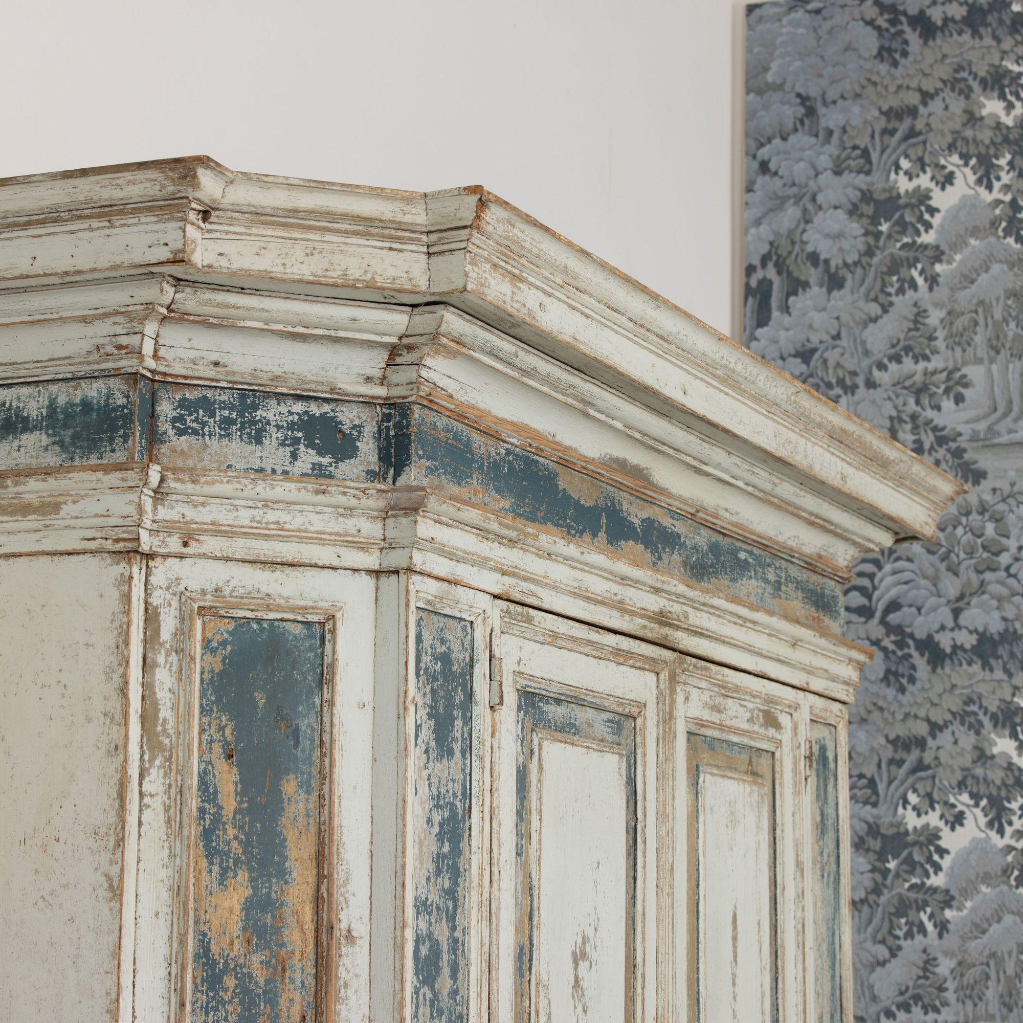 18th c. Italian Tall Two-Part Cabinet in Original Paint 10