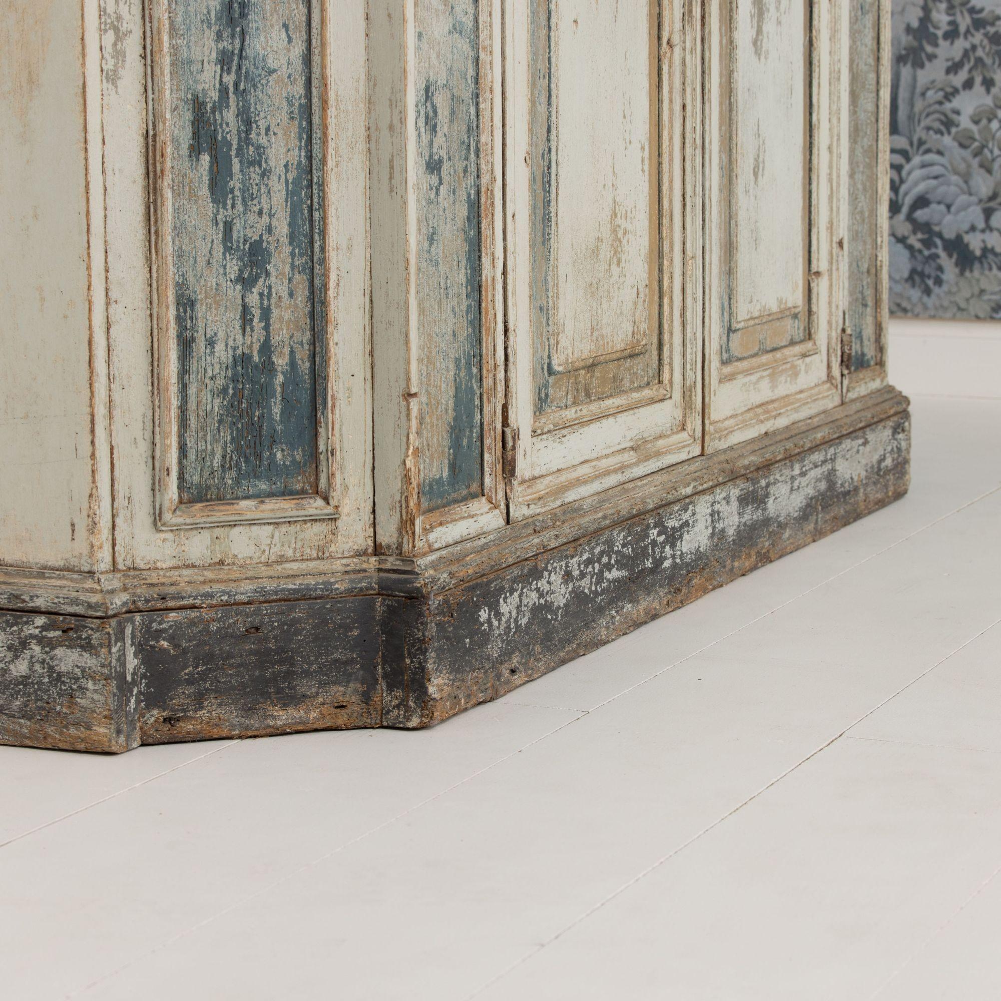 18th c. Italian Tall Two-Part Cabinet in Original Paint 11