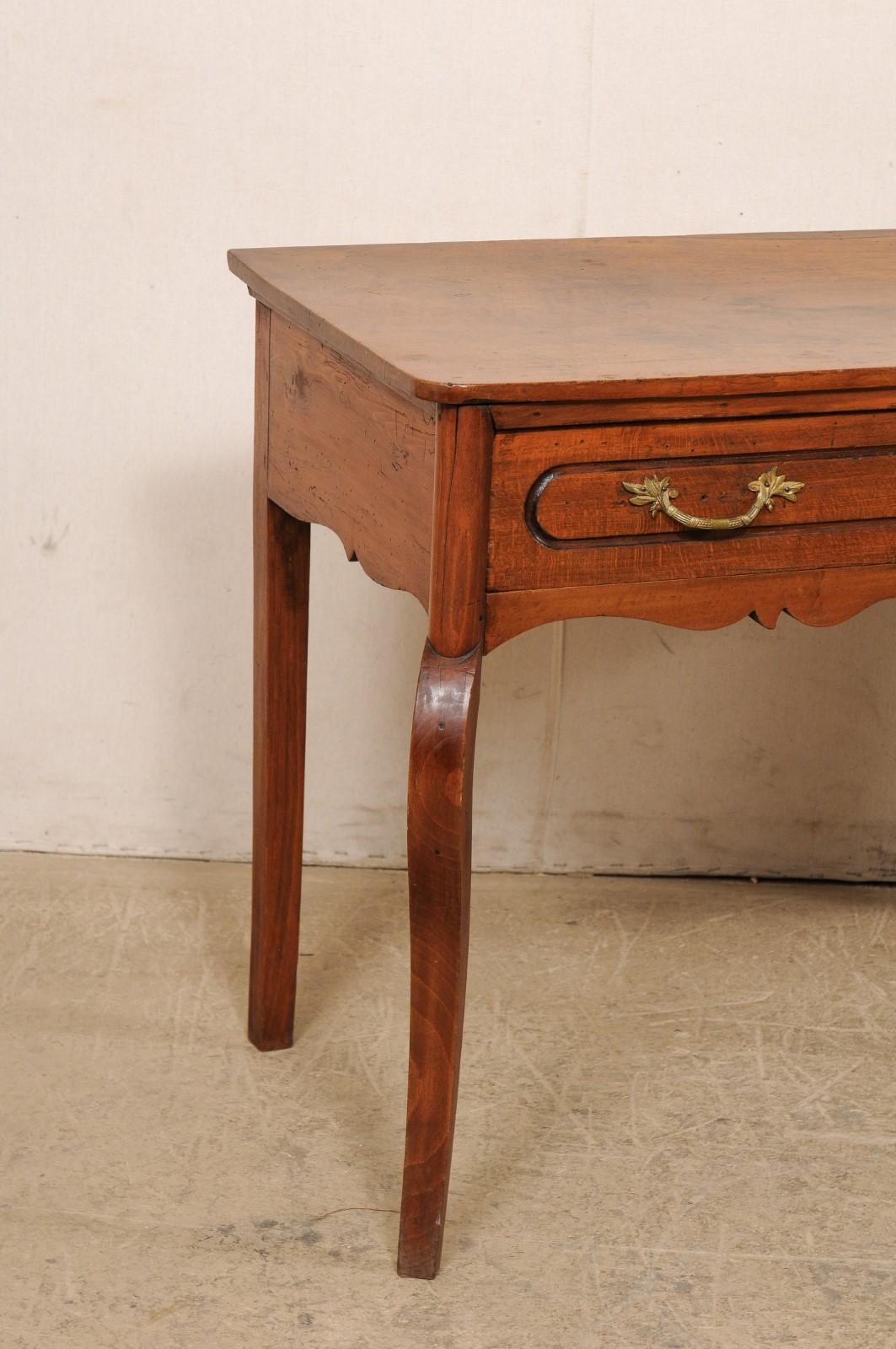 18th C. Italian Walnut Console Table with Full Size Drawer 'or a Small Server' In Good Condition For Sale In Atlanta, GA