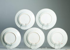 18th c Kangxi Antique Chinese Porcelain Plates Set of 5 Dinner Vases Flowers
