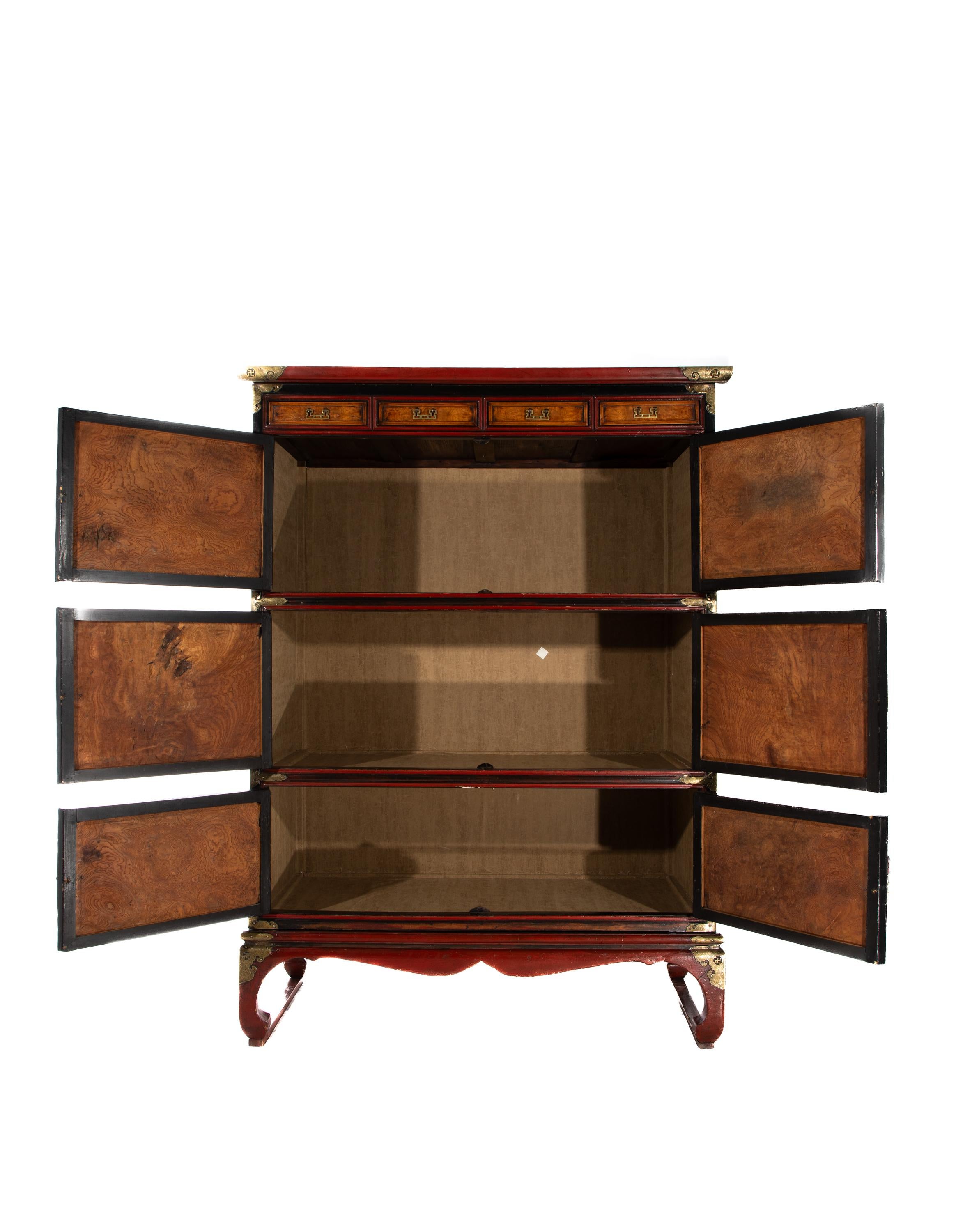 18th Century and Earlier 18th C. Korean Hardwood Chest on Stand For Sale