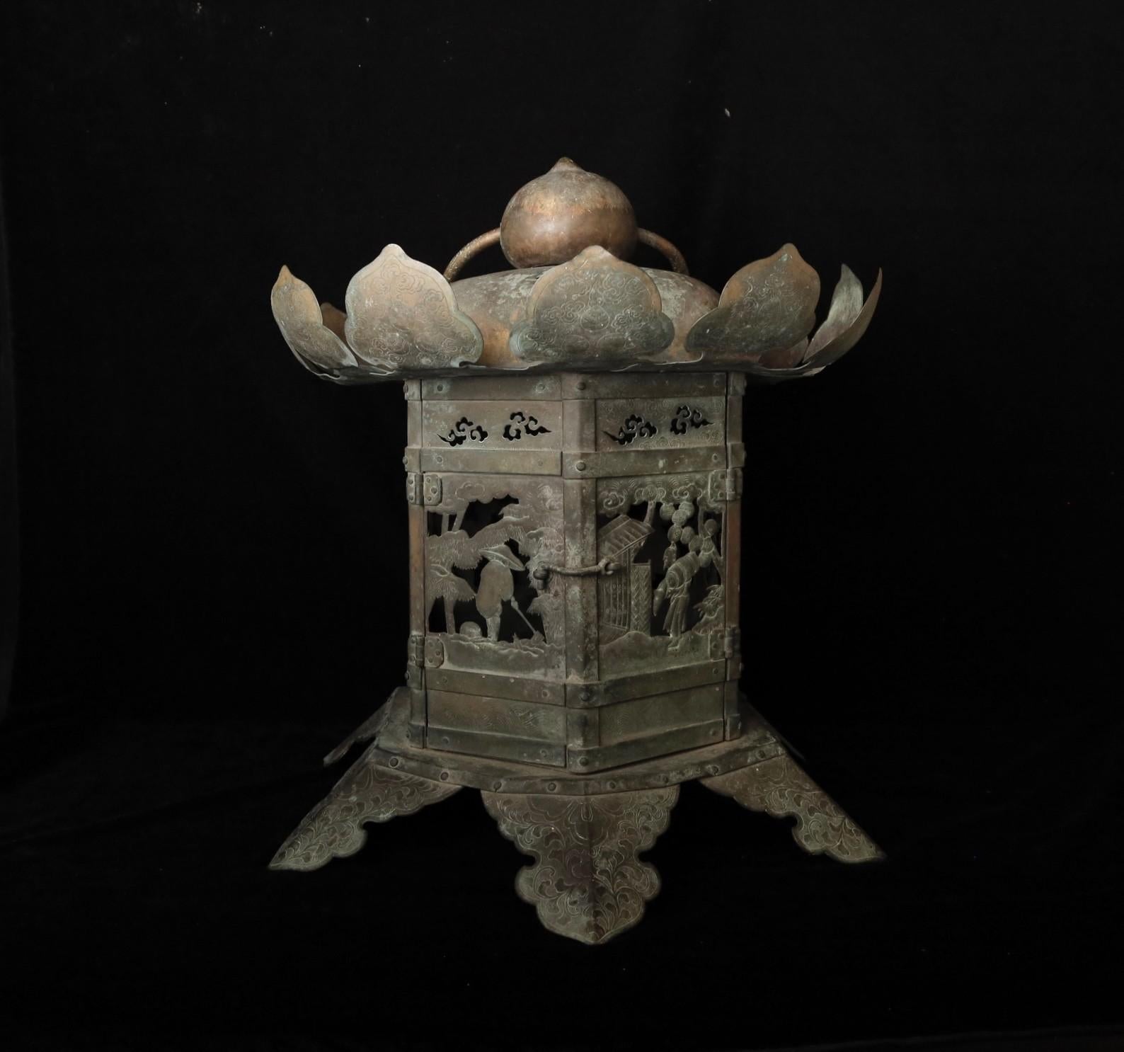 große buddhistische tempel-laterne aus dem 18. im Angebot 8