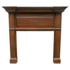 18th c Large Federal Style American Wooden Fireplace Mantel