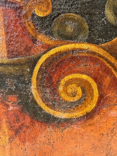 Grande scudo armoriale italiano dipinto a mano del 18° secolo su tela