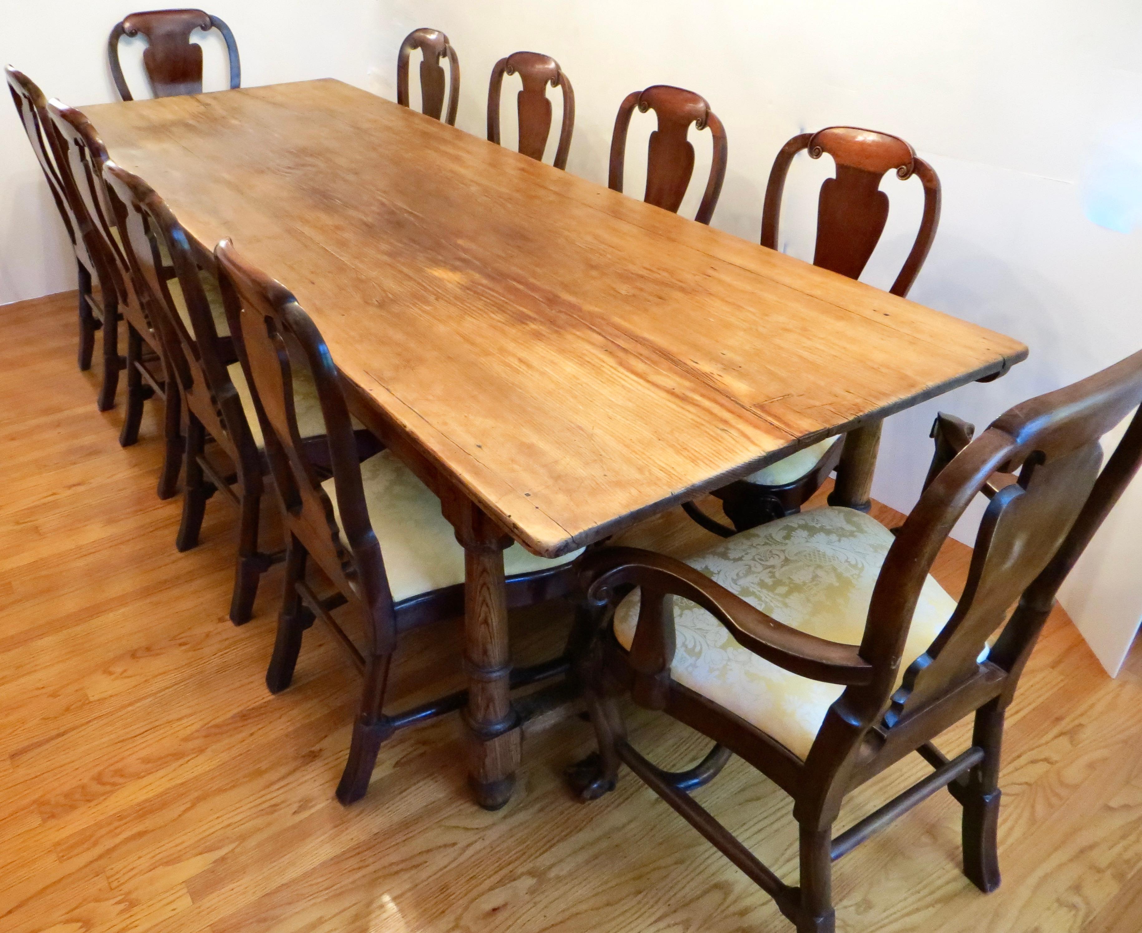 18th C. Large Provincial Plank Topped Dining Room Table. British Circa 1790 For Sale 1