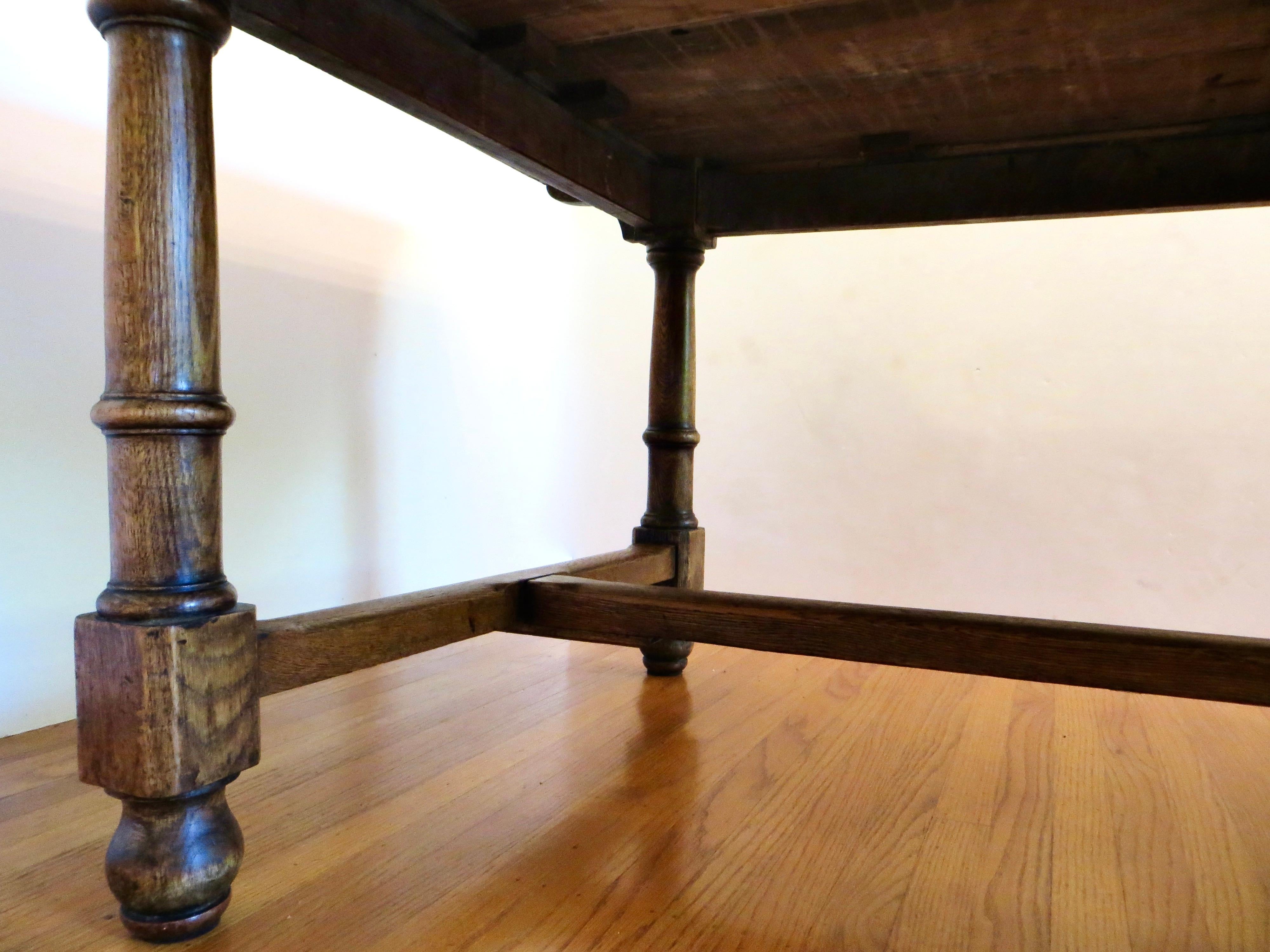 Georgian 18th C. Large Provincial Plank Topped Dining Room Table. British Circa 1790 For Sale