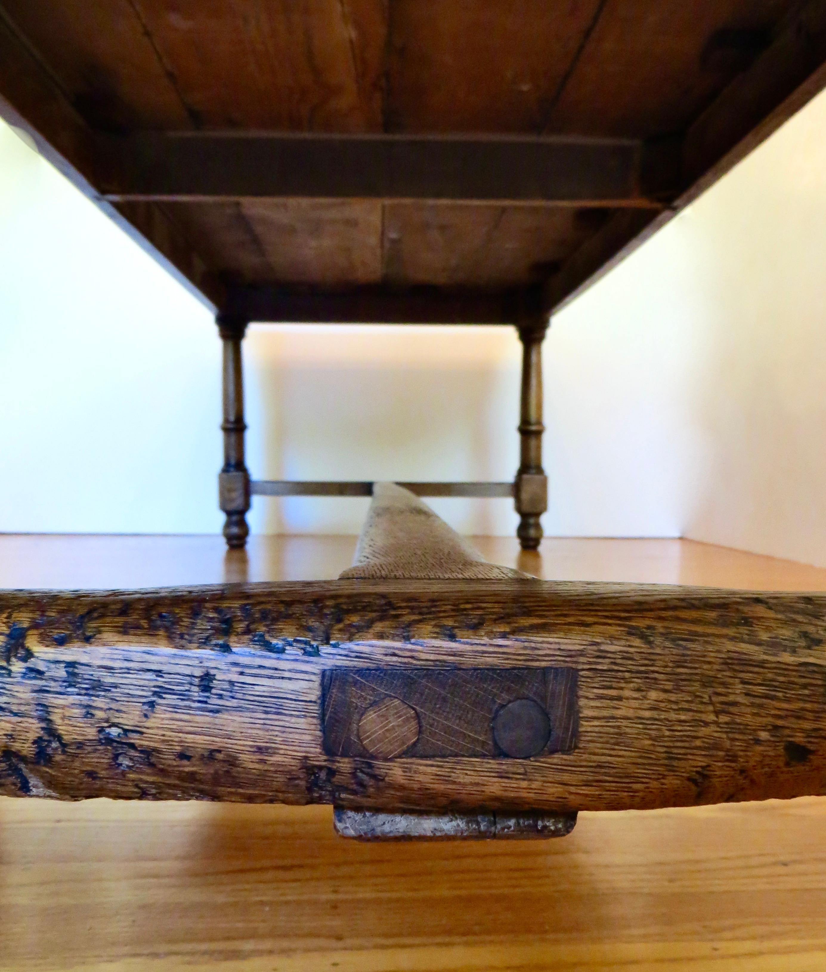 Georgian 18th C. Large Provincial Plank Topped Dining Room Table. British Circa 1790 For Sale