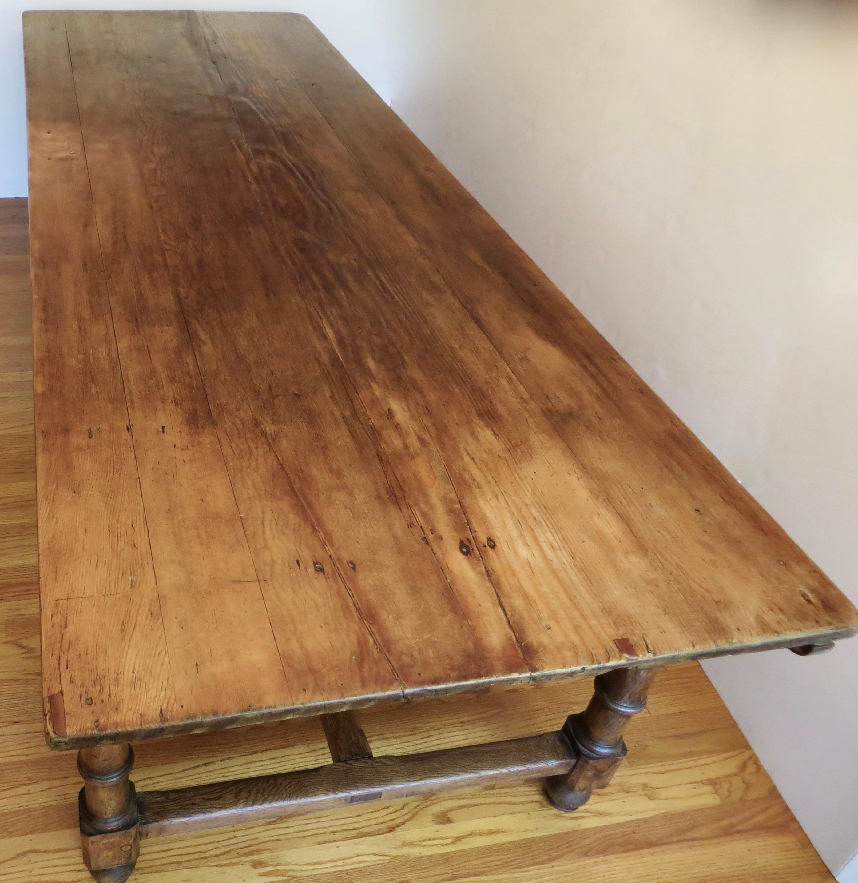 Late 18th Century 18th C. Large Provincial Plank Topped Dining Room Table. British Circa 1790 For Sale