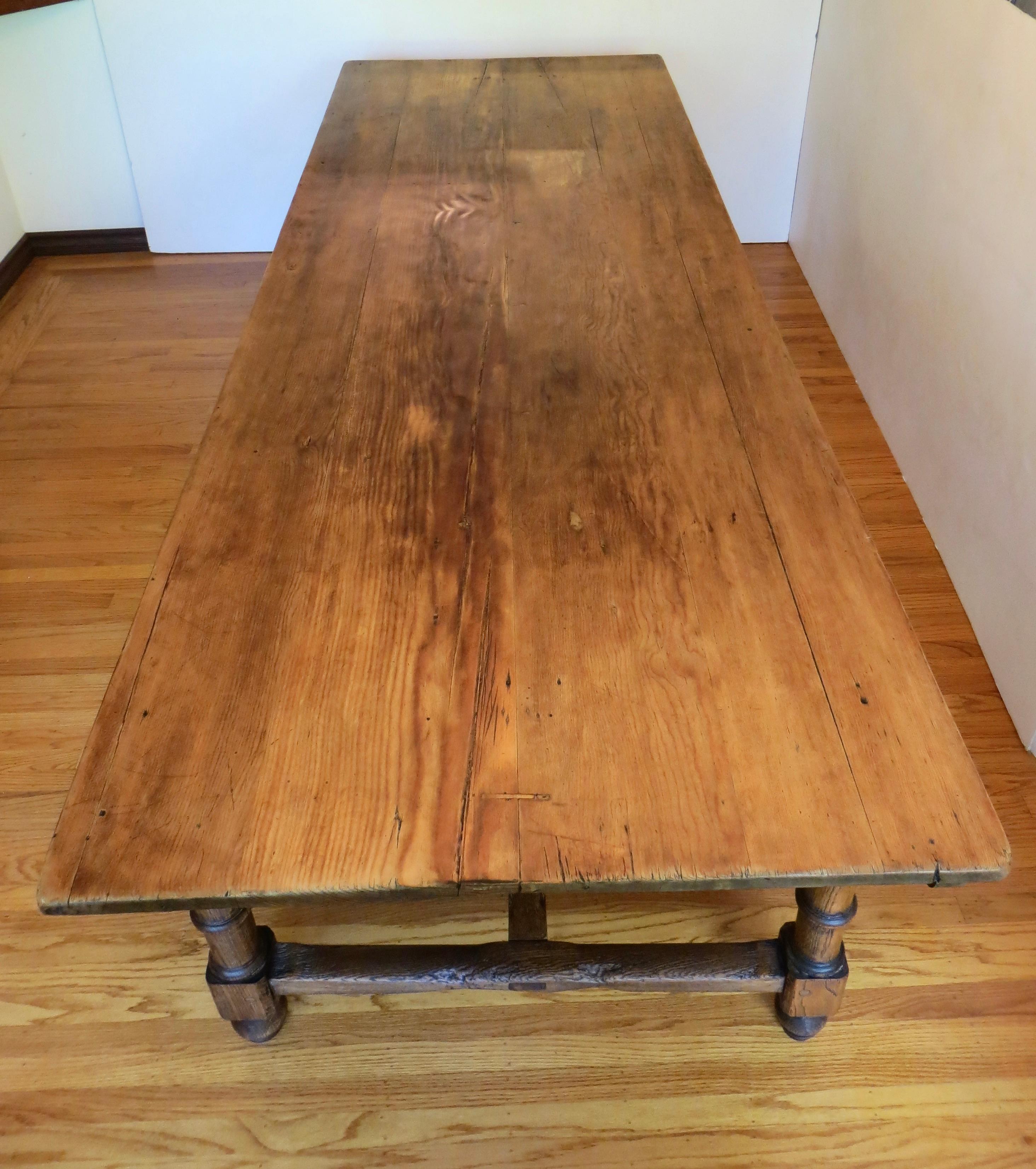 18th C. Large Provincial Plank Topped Dining Room Table. British Circa 1790 For Sale 1