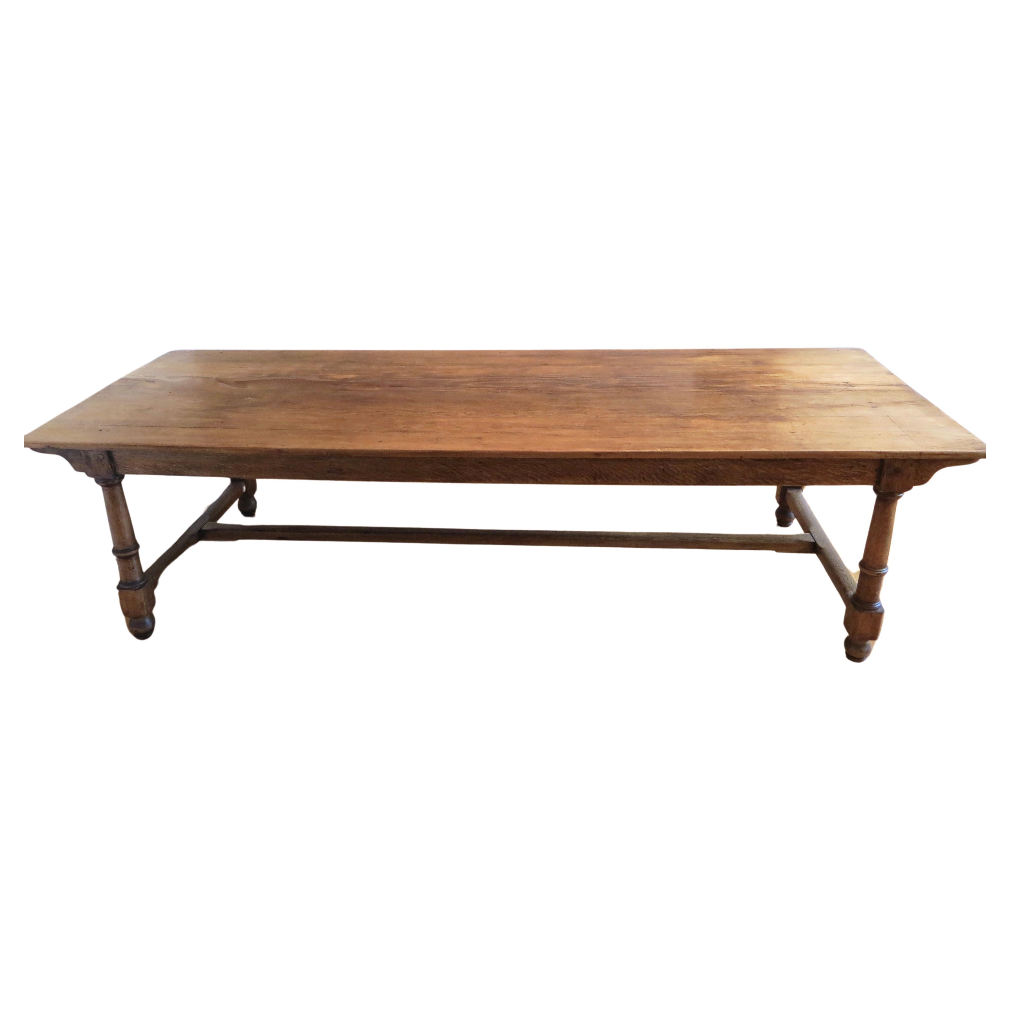 18th C. Large Provincial Plank Topped Dining Room Table. British Circa 1790 For Sale