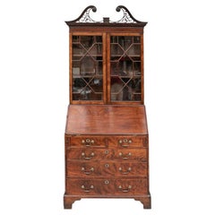 18th C. Late Georgian Mahogany Secretary Bookcase