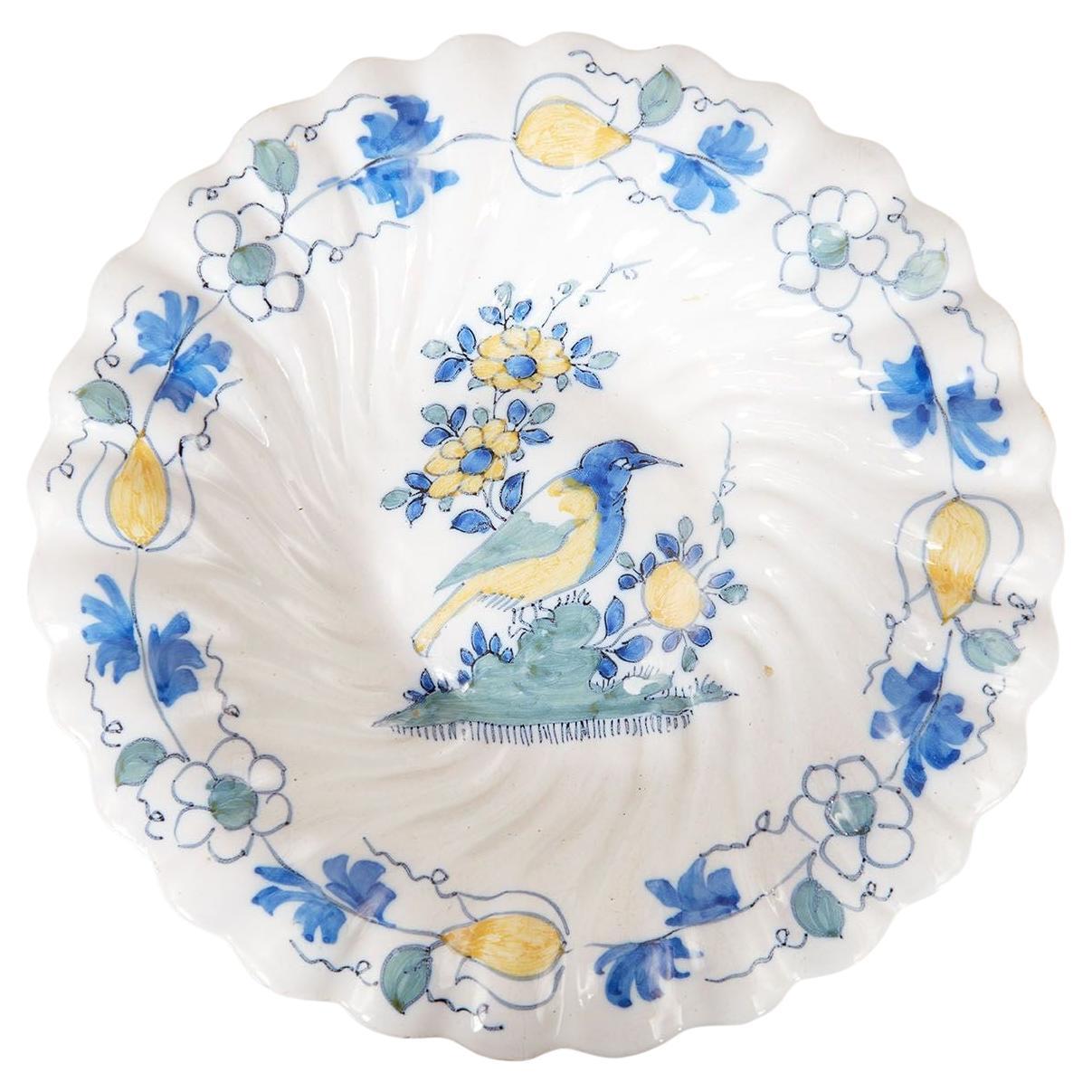 XVIII sec. Piatto a lobi Bluebird
